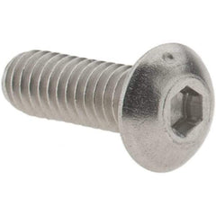 Value Collection - #8-32 UNC Hex Socket Drive, Button Screw - Grade 316 Stainless Steel, Uncoated, 1/2" Length Under Head - Eagle Tool & Supply