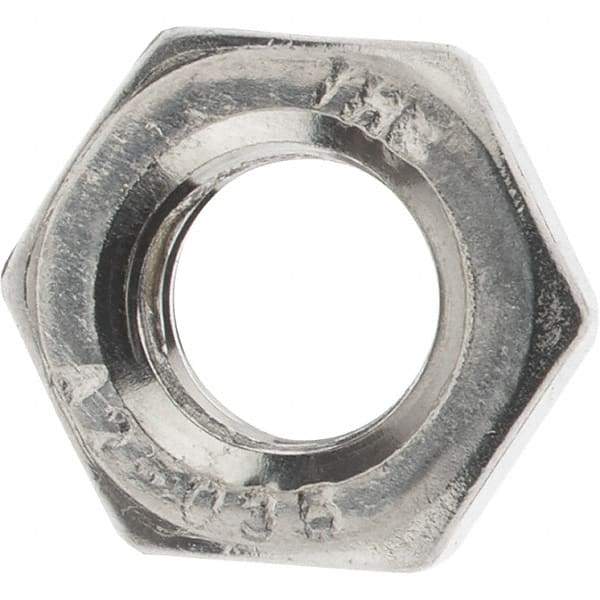 Value Collection - M6x1.00 Metric Coarse Stainless Steel Right Hand Hex Jam Nut - 10mm Across Flats, 3.2mm High, Uncoated - Eagle Tool & Supply