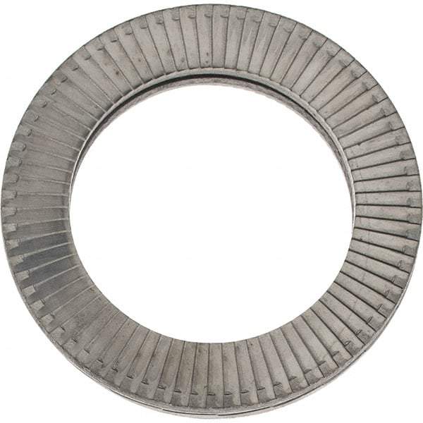 Made in USA - 1.1496" OD, Uncoated, Stainless Steel Wedge Lock Washer - Grade 316L, 0.7598 to 0.7756" ID - Eagle Tool & Supply