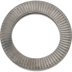 Made in USA - 1.1496" OD, Uncoated, Stainless Steel Wedge Lock Washer - Grade 316L, 0.7598 to 0.7756" ID - Eagle Tool & Supply