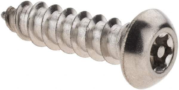 Value Collection - #14 Button Head Pin In Torx Sheet Metal Screw - Stainless Steel, 1" Length Under Head, Grade 18-8, T27 Drive - Eagle Tool & Supply
