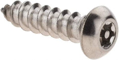 Value Collection - #14 Button Head Pin In Torx Sheet Metal Screw - Stainless Steel, 1" Length Under Head, Grade 18-8, T27 Drive - Eagle Tool & Supply