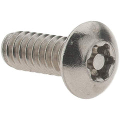 Value Collection - #10-24 UNC Pin In Torx Drive, Button Screw - Grade 18-8 Stainless Steel, Uncoated, 1/2" Length Under Head - Eagle Tool & Supply
