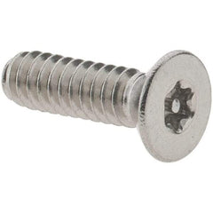 Value Collection - #6-32 UNC Pin In Torx Drive, Flat Screw - Grade 18-8 Stainless Steel, Uncoated, 1/2" OAL - Eagle Tool & Supply