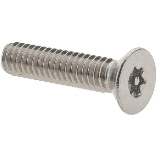 Value Collection - #8-32 UNC Pin In Torx Drive, Flat Screw - Grade 18-8 Stainless Steel, Uncoated, 3/4" OAL - Eagle Tool & Supply