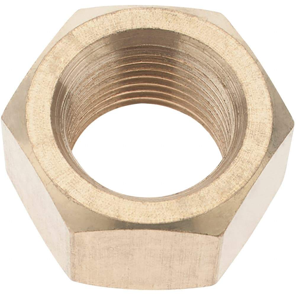 Value Collection - 3/4-18 UNF Brass Right Hand Hex Nut - 1-7/64" Across Flats, 41/64" High - Eagle Tool & Supply