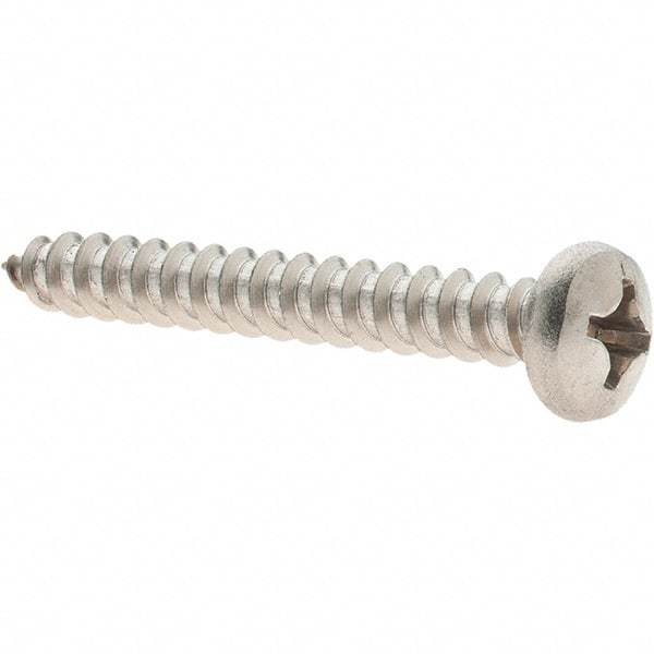 Value Collection - #12 Pan Head Phillips Sheet Metal Screw - Stainless Steel, 1-3/4" Length Under Head, Grade 18-8 - Eagle Tool & Supply