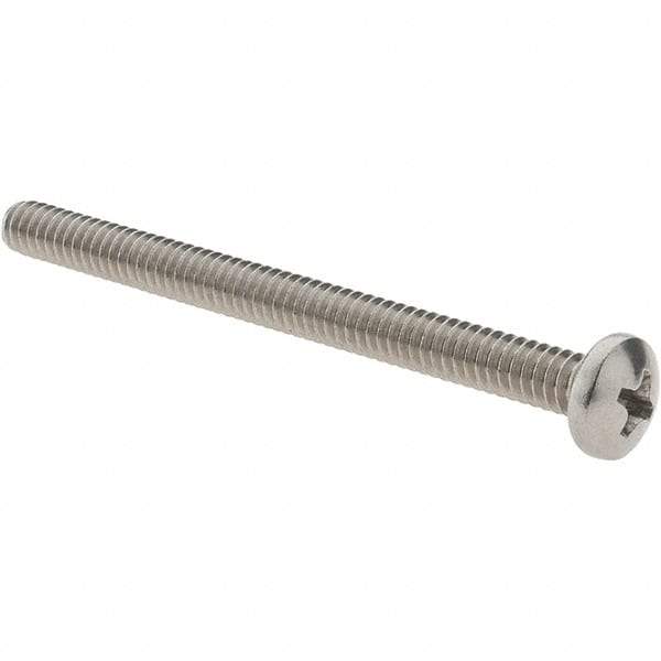 Value Collection - #10-24 UNC, 2-1/2" Length Under Head Phillips Drive Machine Screw - Pan Head, Grade 18-8 Stainless Steel, Uncoated, Without Washer - Eagle Tool & Supply