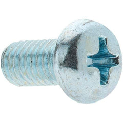 Value Collection - M5x0.80, 10mm Length Under Head Phillips Drive Machine Screw - Pan Head, Grade 4.8 Steel, Zinc-Plated Finish, Without Washer - Eagle Tool & Supply