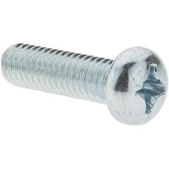 Value Collection - M6x1.00, 20mm Length Under Head Phillips Drive Machine Screw - Pan Head, Grade 4.8 Steel, Zinc-Plated Finish, Without Washer - Eagle Tool & Supply