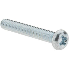 Value Collection - M4x0.70, 25mm Length Under Head Phillips Drive Machine Screw - Pan Head, Grade 4.8 Steel, Zinc-Plated Finish, Without Washer - Eagle Tool & Supply