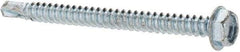 Value Collection - #8, Hex Washer Head, Hex Drive, 2" Length Under Head, #3 Point, Self Drilling Screw - Steel, Zinc-Plated Finish - Eagle Tool & Supply
