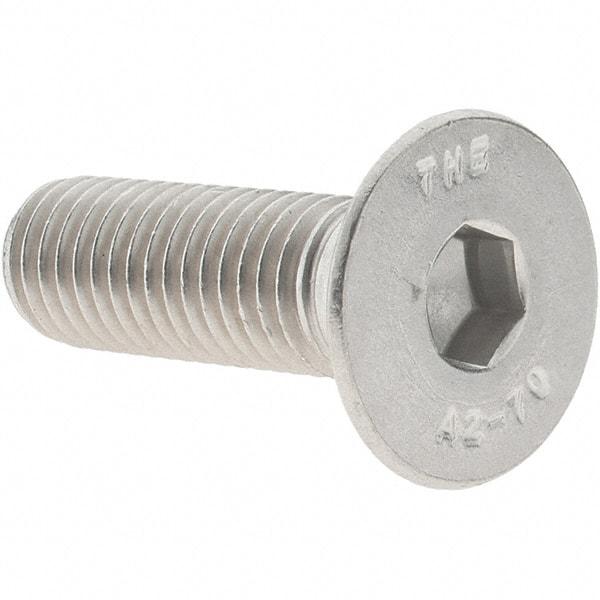 Value Collection - M12x1.75 Metric Coarse Hex Socket Drive, 90° Flat Screw - Grade 18-8 & Austenitic A2 Stainless Steel, Partially Threaded, 40mm OAL - Eagle Tool & Supply