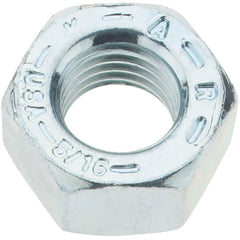 Value Collection - 5/16-24 UNF Steel Right Hand Hex Nut - 1/2" Across Flats, 17/64" High, Zinc Yellow Dichromate Finish - Eagle Tool & Supply