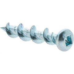 Value Collection - 1/4", 1-1/4" Length Under Head, Robertson Drive Pan Head, Steel Drywall Screws - Zinc Plated Finish, Grade 1018 - Eagle Tool & Supply