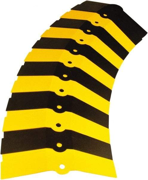 UltraTech - 1 Channel, 3 Ft Long, 1-1/2" Max Compatible Cable Diam, Yellow/Black ABS On Floor Cable Cover - 13-5/8" Overall Width x 2-1/8" Overall Height, 3" Channel Width x 1-1/2" Channel Height - Eagle Tool & Supply