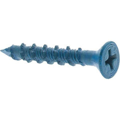 Value Collection - 3/16" Diam, 1-1/4" OAL, Phillips Drive, Concrete Screw & Masonry Fastener - Steel, Includes Drill Bit - Eagle Tool & Supply