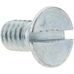 Value Collection - 1/4-20 UNC, 1/2" OAL Slotted Drive Machine Screw - Flat Head, Grade 2 Steel, Zinc-Plated Finish, Without Washer - Eagle Tool & Supply