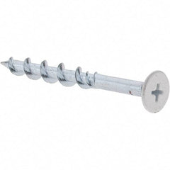 Value Collection - 1/4", 2-1/4" Length Under Head, Phillips Drive Wafer Head, Steel Drywall Screws - White Finish, Grade 1018 - Eagle Tool & Supply