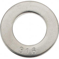 Value Collection - 3/4" Screw, Grade 316 Stainless Steel SAE Flat Washer - 13/16" ID x 2" OD, 0.148" Thick - Eagle Tool & Supply