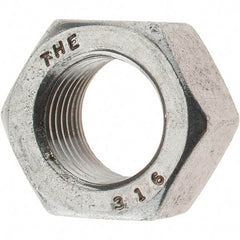 Value Collection - 1/2-20 UNF Stainless Steel Right Hand Hex Nut - 3/4" Across Flats, 7/16" High, Uncoated - Eagle Tool & Supply