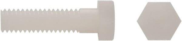 Electro Hardware - 5/16-18 UNC, 1-1/2" Length Under Head Hex Head Cap Screw - Partially Threaded, Grade 6/6 Nylon, Uncoated, 1/2" Hex - Eagle Tool & Supply