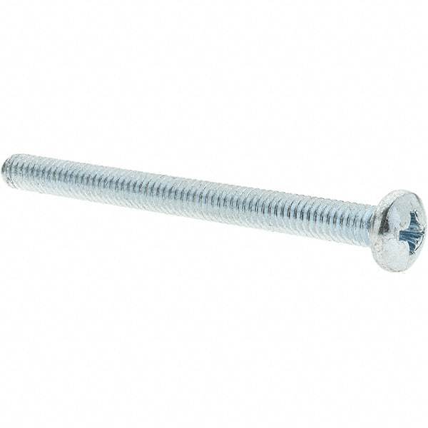Value Collection - #8-32 UNC, 2" Length Under Head Phillips Drive Machine Screw - Pan Head, Grade 2 Steel, Zinc-Plated Finish, Without Washer - Eagle Tool & Supply