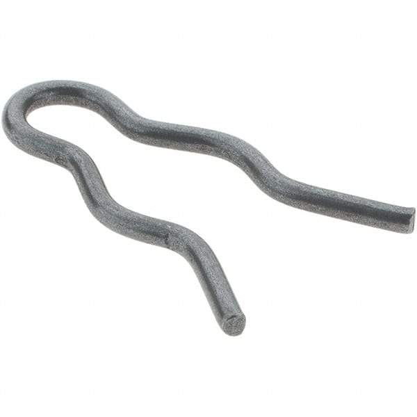 Value Collection - 3/8" Groove, 1" Long, Plain Spring Steel Hair Pin Clip - 11/32" Clip Diam, 1/16" Shaft Diam, Grade 2 - Eagle Tool & Supply