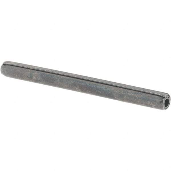 Value Collection - 1/8" Diam x 1-1/2" Long Coiled Spring Pin - Grade 1070-1090 Alloy Steel, Black Oxide Finish - Eagle Tool & Supply