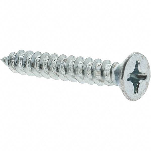 Value Collection - #12 Flat Head Phillips Sheet Metal Screw - Steel, 1-1/2" OAL, Grade 2 - Eagle Tool & Supply