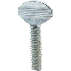 Value Collection - 1/4-20 Oval Shoulderless Grade 2 Steel Thumb Screw - 1" OAL, Zinc-Plated Finish - Eagle Tool & Supply