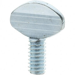 Value Collection - 1/4-20 Oval Shoulderless Grade 2 Steel Thumb Screw - 1/2" OAL, Zinc-Plated Finish - Eagle Tool & Supply