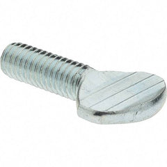 Value Collection - #10-32 Oval Shoulderless Grade 2 Steel Thumb Screw - 1/2" OAL, Zinc-Plated Finish - Eagle Tool & Supply