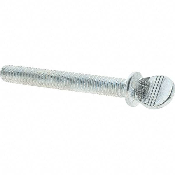 Value Collection - 1/4-20 Oval Shoulder Grade 2 Steel Thumb Screw - 2" OAL, Zinc-Plated Finish - Eagle Tool & Supply
