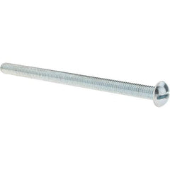 Value Collection - 3/8-16 UNC, 6" Length Under Head Slotted Drive Machine Screw - Round Head, Alloy Steel, Zinc-Plated Finish, Without Washer - Eagle Tool & Supply