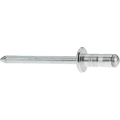 RivetKing - Dome Head Aluminum Multi Grip Blind Rivet - Steel Mandrel, 0.063" to 0.252" Grip, 0.44" Length Under Head, 3/16" Body Diam - Eagle Tool & Supply