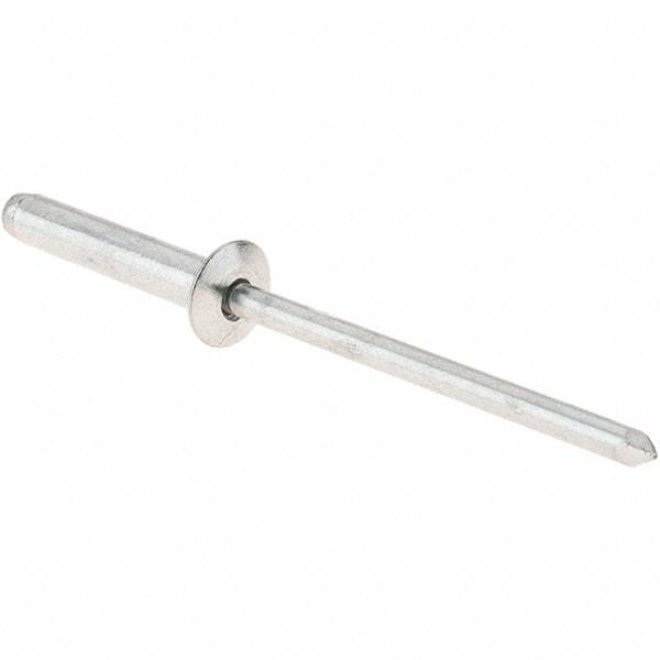 RivetKing - Size 4-8 Dome Head Aluminum Open End Blind Rivet - Aluminum Mandrel, 3/8" to 1/2" Grip, 1/8" Body Diam - Eagle Tool & Supply