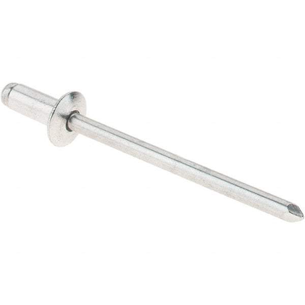 RivetKing - Size 4-2 Dome Head Aluminum Open End Blind Rivet - Aluminum Mandrel, 1/8" Max Grip, 1/8" Body Diam - Eagle Tool & Supply