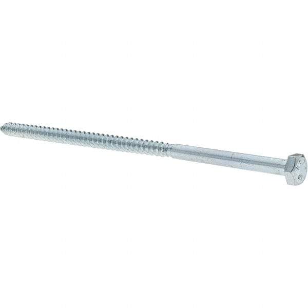 Value Collection - 1/4 Screw, 6" Length Under Head, Steel, Hex Head Lag Screw - Zinc-Plated, Grade 2 - Eagle Tool & Supply