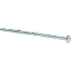 Value Collection - 1/4 Screw, 6" Length Under Head, Steel, Hex Head Lag Screw - Zinc-Plated, Grade 2 - Eagle Tool & Supply