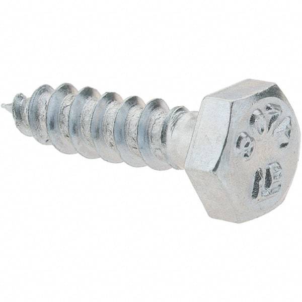 Value Collection - 1/4 Screw, 1" Length Under Head, Steel, Hex Head Lag Screw - Zinc-Plated, Grade 2 - Eagle Tool & Supply