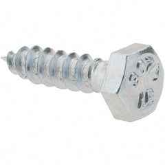 Value Collection - 1/4 Screw, 1" Length Under Head, Steel, Hex Head Lag Screw - Zinc-Plated, Grade 2 - Eagle Tool & Supply