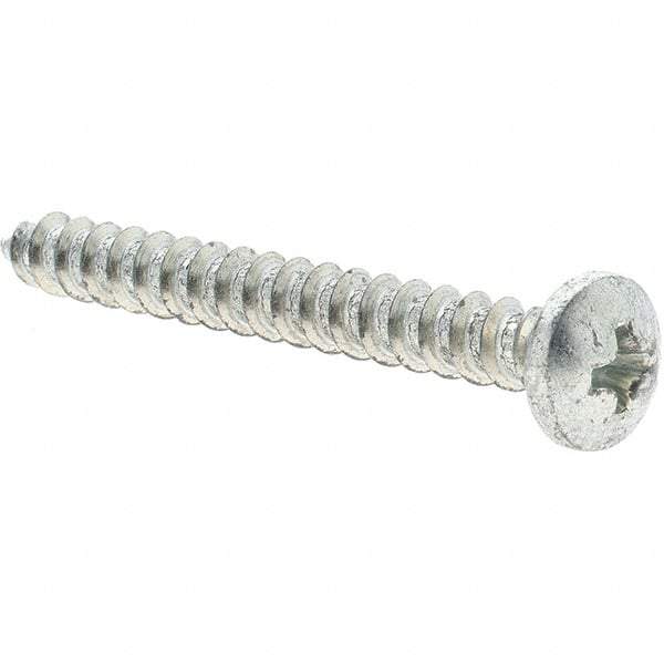 Value Collection - #10 Pan Head Phillips Sheet Metal Screw - Steel, 1-3/4" Length Under Head, Grade 2 - Eagle Tool & Supply