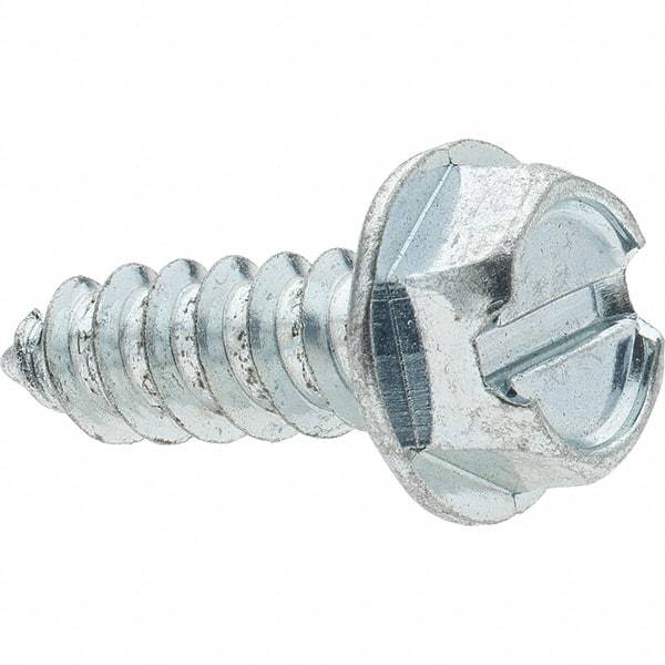 Value Collection - 5/16" Hex Washer Head Slotted Sheet Metal Screw - Steel, 1" Length Under Head, Grade 2 - Eagle Tool & Supply