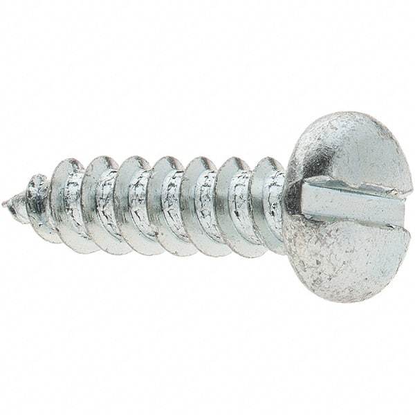 Value Collection - #14 Pan Head Slotted Sheet Metal Screw - Steel, 1" Length Under Head, Grade 2 - Eagle Tool & Supply