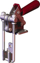 De-Sta-Co - 2,0001 Lb Capacity, Vertical, U Hook, Flanged Base, Carbon Steel Pull Action Latch Clamp - 2.46" Drawing Movement, 5.77" OAL, Threaded U Hook, Straight Handle - Eagle Tool & Supply