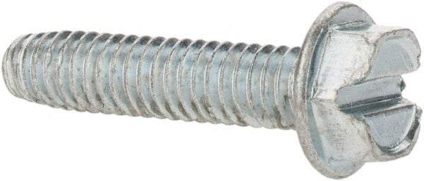 Value Collection - #8-32 UNC Thread, 3/4" Length Under Head, Hex Drive Steel Thread Cutting Screw - Hex Head, Grade 2, Point Type F, Zinc-Plated Finish - Eagle Tool & Supply