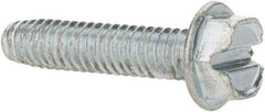 Value Collection - #8-32 UNC Thread, 3/4" Length Under Head, Hex Drive Steel Thread Cutting Screw - Hex Head, Grade 2, Point Type F, Zinc-Plated Finish - Eagle Tool & Supply