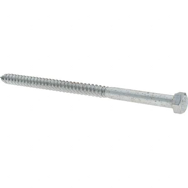 Value Collection - 3/8 Screw, 7" Length Under Head, Steel, Hex Head Lag Screw - Zinc-Plated, Grade 2 - Eagle Tool & Supply