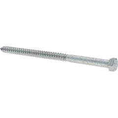 Value Collection - 3/8 Screw, 7" Length Under Head, Steel, Hex Head Lag Screw - Zinc-Plated, Grade 2 - Eagle Tool & Supply